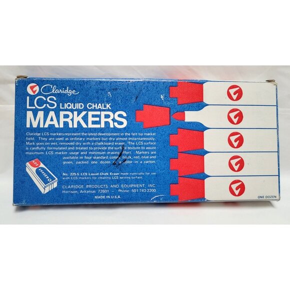 Vintage 2002 Claridge LCS Liquid Chalk Markers 12-Pack (One Dozen) 10 Blue 2 Red - Picture 4 of 10